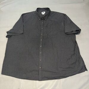 Harbor Bay HB Men 5XL Check Plaid Short Sleeve Button Down Shirt Big Tall Casual